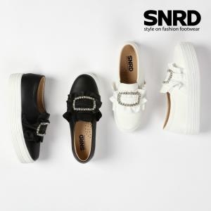 SNRD 여성 프릴 큐빅 키높이 슬립온 SN590_ 902983585