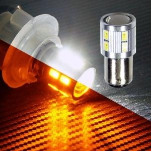 (더블타입) 12V-24V겸용 하이파워 2WAY LED전구 턴시그널전용(화이트-옐로우)