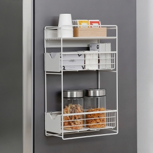 홈앤하우스  부착형 다용도 틈새 수납 선반 3단