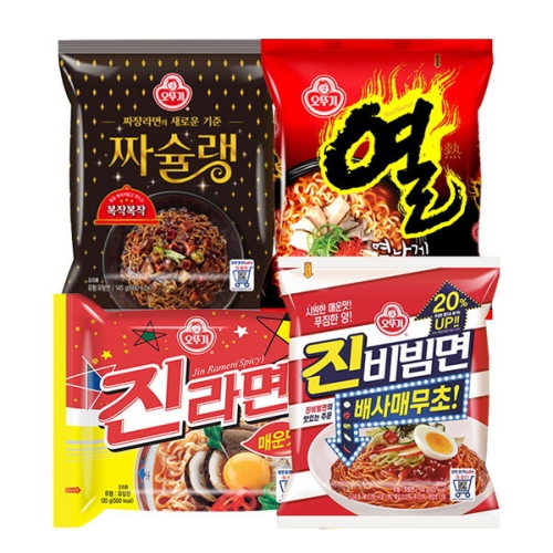 오뚜기  진라면매운맛5개 + 열라면5개 + 짜슐랭5개 + 진비빔면4개