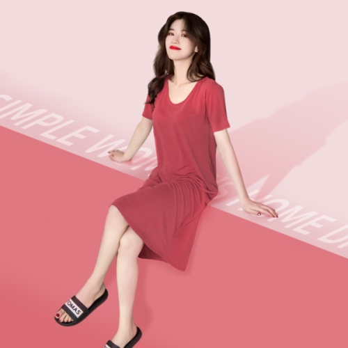 모달 브라캡 반팔 노브라 원피스 홈웨어 이지웨어 잠옷 11848255