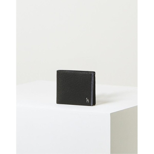 헤지스 남성 사이드 배색 가죽 2단 반지갑_HJWA2F032BK