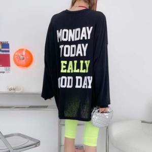 아이우먼 리얼리배색박시긴팔티 BHO348M306 빅사이즈