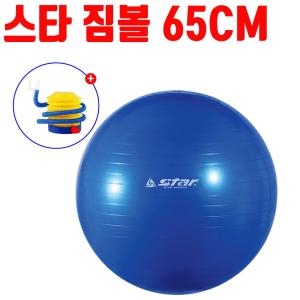 STAR  마사지 짐볼 65cm 요가 스트레칭 발펌프 파랑. W3D367D