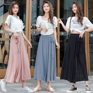 오너클랜 시폰 롱팬츠 슬랙스 스커트 9부 치마바지 W8D7E8E