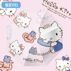 헬로키티 산리오 자외선차단 3단 양산 겸용 자동 우산 131150