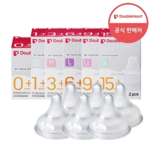 더블하트 소프트터치 모유실감 3세대 젖꼭지 6개입