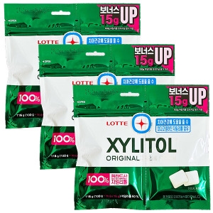 롯데  자일리톨 껌 오리지날 리필 115g 3개GUM 입가심