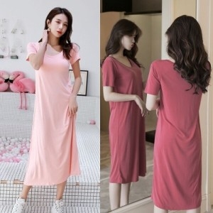 오너클랜 캡내장 노브라 원피스 모달 홈웨어 라운지웨어 볼륨업 WA116BD