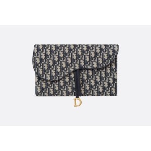 크리스찬디올 새들 파우치 클러치백 블루 오블리크 자카드 S5698CTZQ_M928