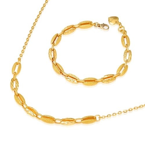 혼골드모아 골드모아 순금 목걸이 팔찌 세트 커피콩 37.5g