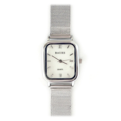 럼튼 진주리빙 20대 여자 자개 디자인 메쉬 여성 시계 하버 실버 6896120A