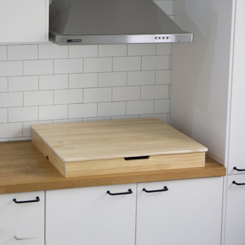 아이홈가구 라샘 원목 가스렌지덮개 인덕션커버 가스렌지가드 GO1871