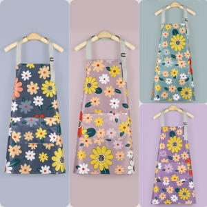 오케이마트 OMT 캔버스 방수 앞치마 꽃무늬 주방 카페 식당 꽃집 바리스타 공방 미용실 OKA-FWA