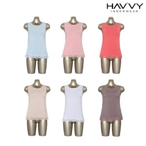 하비 1+1 밑단레이스 민소매 나시 랜덤