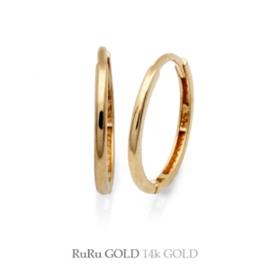 루루골드  14K 체리쉬 링 원터치 귀걸이 E24-35-3 14mm