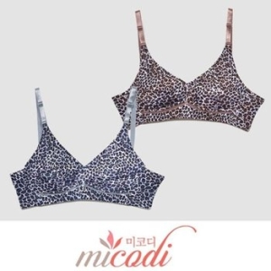 오너클랜 미코디 한 인견 호피 부직포 노와이어 B컵 브라 WB9EC09
