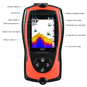 럭키  어탐기 낚시터어군탐지기 수심측정찌 100M 휴대용 소나 LCD 어군 탐지기 낚시 도구 협력사 FF1108-1C 및 가방