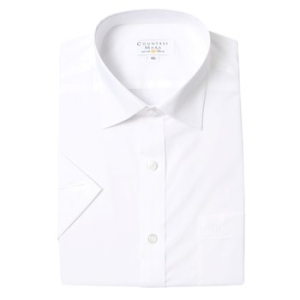 카운테스마라 일반핏/반소매 땀흡수 잘되는 면스판 화이트 솔리드 일반핏 반소매CDCW2B1217AOO5K