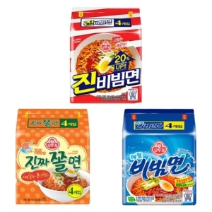 오뚜기  진비빔면 4개 + 진짜쫄면 4개 + 메밀비빔면 4개