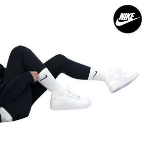 나이키 나이키 쿠션 크루 3PP 남자 여자 스포츠 양말 화이트 SX4508-101