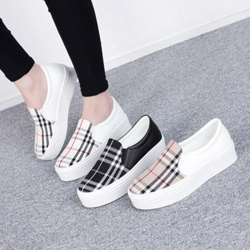 타미나 4cm 통굽 체크 슬립온 CNK에스파_B1  6536558