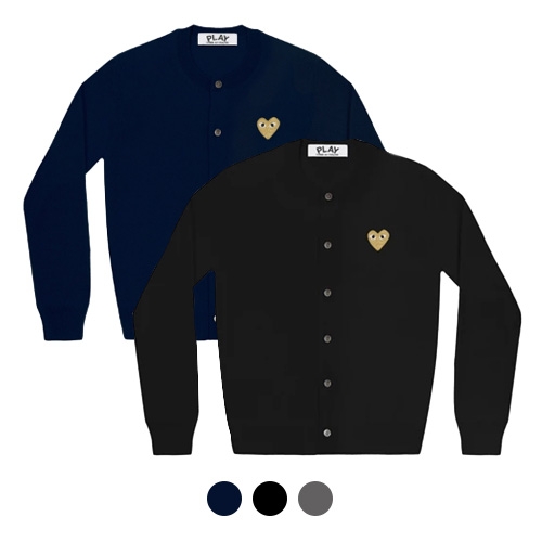 꼼데가르송 가디건 골드와펜 여성 울 카디건