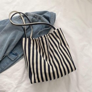 루아 스트라이프 에코백 네이비 가방 숄더백 WC512B9