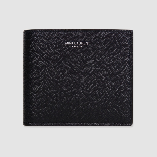 생로랑 실버로고 페블래더 반지갑_396307 BTY0N 1000