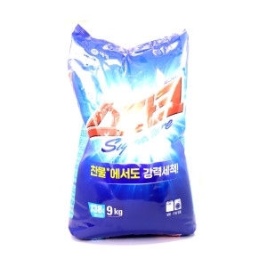스파크 세탁세제 프라임 소금 베이킹소다 함유드럼 일반세탁기 겸용 리필/9kgx2봉