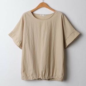 아이우먼 라운드넥셔링반팔티 NBJ250M306 빅사이즈