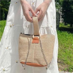 체인 라탄 바구니 크로스 여름 미니 토트 백 가방 W8E4F3D