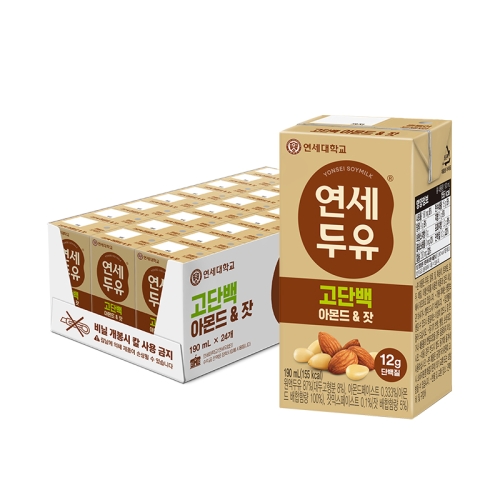 연세두유 아몬드 잣 고단백 두유 190ml 96팩