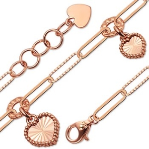 비앤비골드  14K 도트 컷팅 하트 클립 체인 팔찌 NPB38294