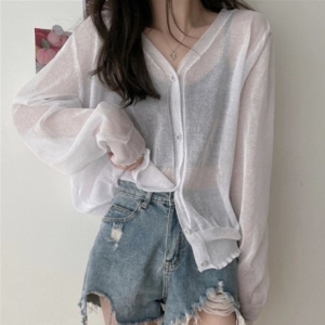 JH컴퍼니 브이넥 긴팔 여름 니트 가디건 HH-D85 15956153