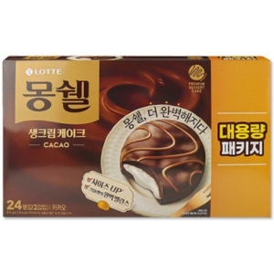 롯데제과  몽쉘 생크림 카카오 816g 24봉