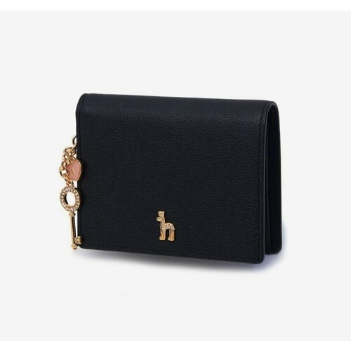 헤지스 가죽 큐빅 퍼피로고 참장식 반지갑_HIWA3F184BK