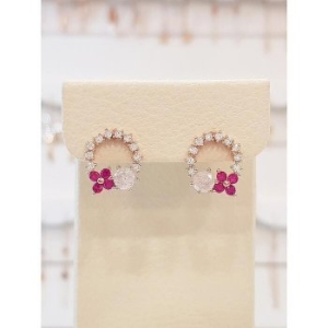 볼라레  세이브존03 40대여자생일선물루비꽃포인트큐빅은침귀걸이spe891