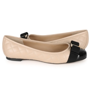 페라가모 디몬트 여성 바리나 퀼팅 플랫 슈즈 베 0702228 01M831 1C