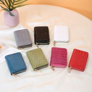 오너클랜 귀티나는 모조 악어가죽 명함 카드지갑 동전지갑 WBF9135