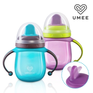 유미 이지그립 소프트 스파우트컵 220ml 아기컵 블루