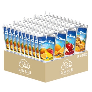 농심 카프리썬 200ml 혼합 40팩 오렌지망고+오렌지+사과+사파리 각 10팩