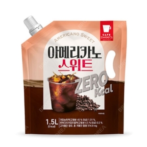 웰그린 스위츠 아메리카노 스위트 제로 1.5L 1개/대용량 파우치 액상커피