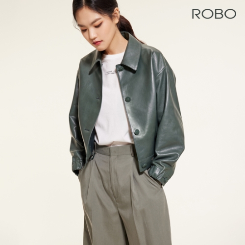 로보 여성 이태리 램스킨 베지터블 레더 볼륨자켓