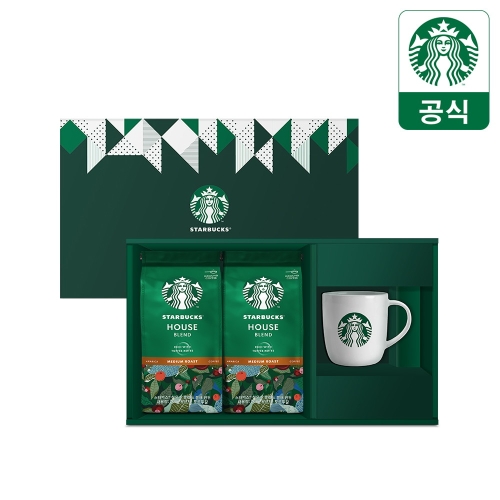 스타벅스  원두커피 선물세트 하우스 블렌드 400g+머그컵
