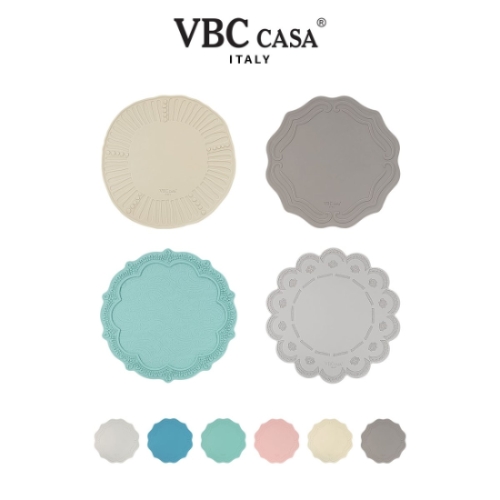 VBC까사 실크 실리콘 라운드 티 코스터 컵받침 2P 세트
