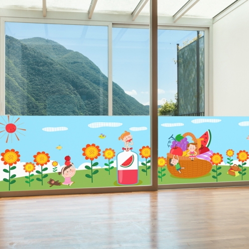 nang547-해바라기와 과일바구니-뮤럴실사 시트지-낭만