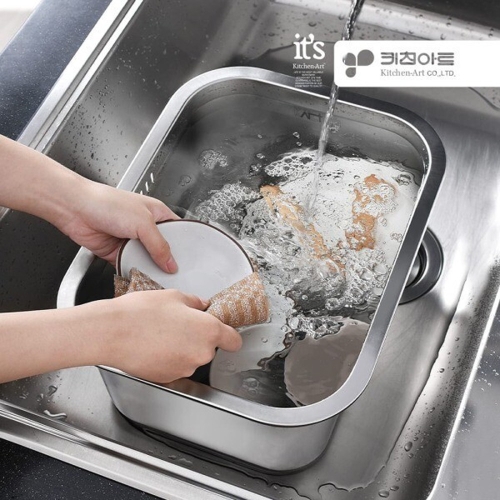 키친아트  스텐 설거지통 사각 싱크대 설거지볼