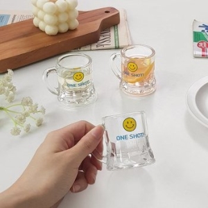스마일 손잡이 소주잔 50ml 4종 세트