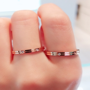 스타일러스  골든듀AMC 글랜스3 14K금 다이아몬드 뺑돌이 이터너티 남여 커플링 반지 a-251900085c/1310